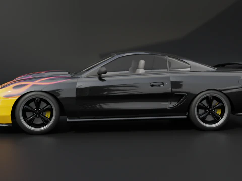 Sport Flame Car 3D Model