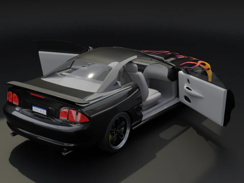 Sport Flame Car 3D Model