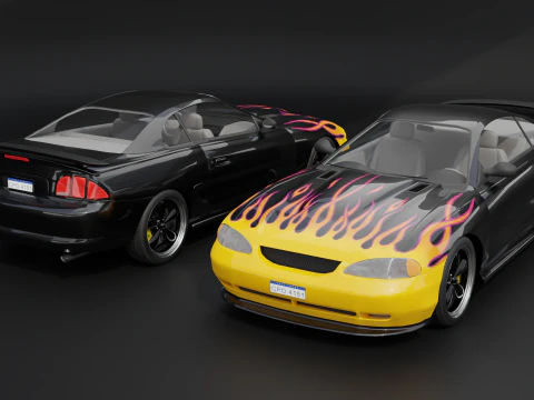 Sport Flame Car 3D Model