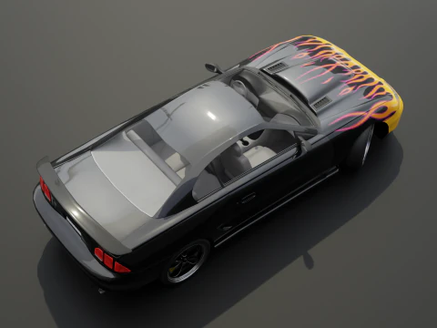 Sport Flame Car 3D Model
