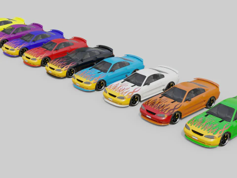 Sport Flame Car 3D Model