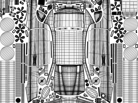 Sport Flame Car 3D Model