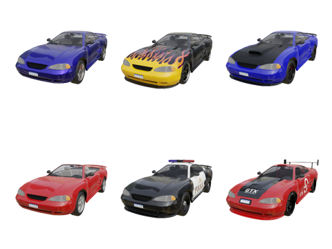 Sports Coupe Cars 3D Model