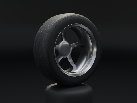 High-Detail Car Wheel for Games and Rendering 3D Model