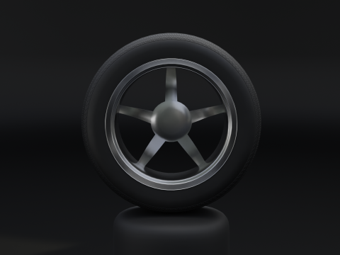 High-Detail Car Wheel for Games and Rendering 3D Model