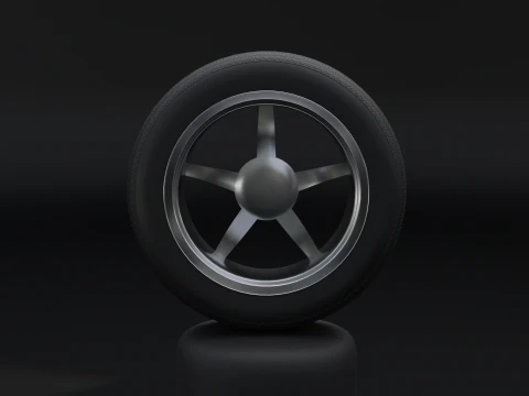 High-Detail Car Wheel for Games and Rendering 3D Model