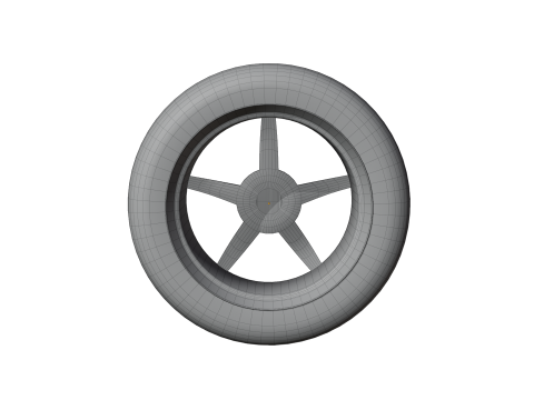 High-Detail Car Wheel for Games and Rendering 3D Model
