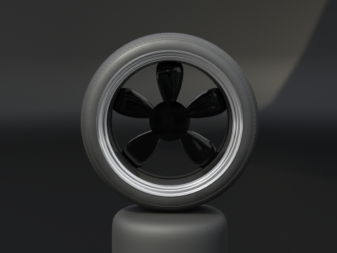High-Detail Dual-Color Car Wheel for Games and Rendering Modelo 3D