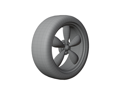 High-Detail Dual-Color Car Wheel for Games and Rendering Modelo 3D
