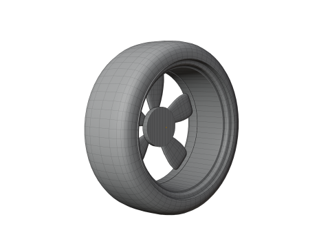 High-Detail Dual-Color Car Wheel for Games and Rendering Modelo 3D