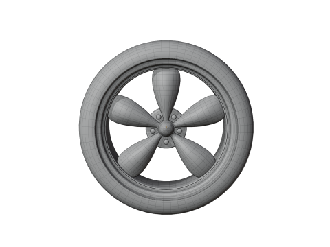 High-Detail Dual-Color Car Wheel for Games and Rendering Modelo 3D