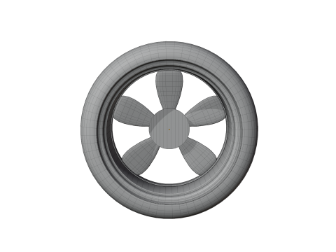 High-Detail Dual-Color Car Wheel for Games and Rendering Modelo 3D