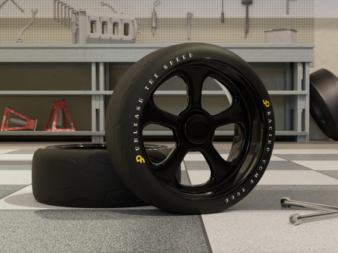 High-Detail Racing Car Wheel for Games and Rendering 3D 모델