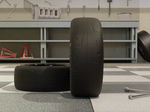 Roda de carro de corrida de alto detalhe para jogos e renderiza&ccedil;&atilde;o Modelo 3D