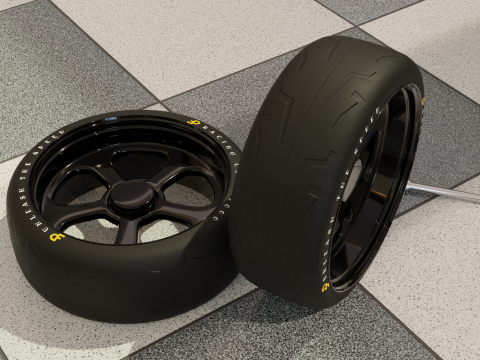 High-Detail Racing Car Wheel for Games and Rendering 3D 모델