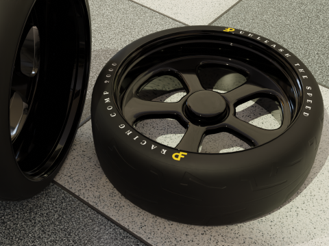High-Detail Racing Car Wheel for Games and Rendering 3D 모델