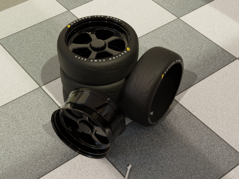 High-Detail Racing Car Wheel for Games and Rendering 3D 모델
