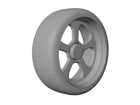 Roda de carro de corrida de alto detalhe para jogos e renderiza&ccedil;&atilde;o Modelo 3D