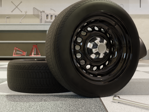 High-Performance Sport Car Wheel for Games Rendering 3Dモデル