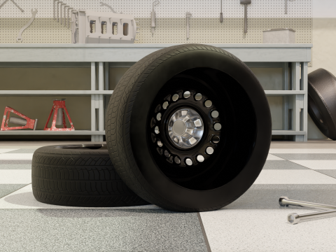 High-Performance Sport Car Wheel for Games Rendering Modelo 3D