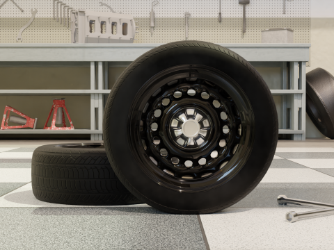 High-Performance Sport Car Wheel for Games Rendering Modelo 3D