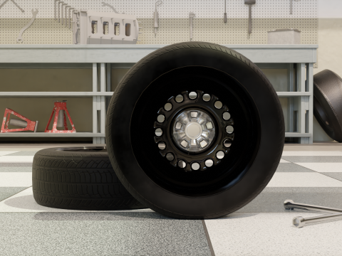 High-Performance Sport Car Wheel for Games Rendering Modelo 3D