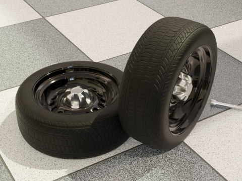 High-Performance Sport Car Wheel for Games Rendering Modelo 3D