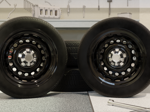 High-Performance Sport Car Wheel for Games Rendering Modelo 3D