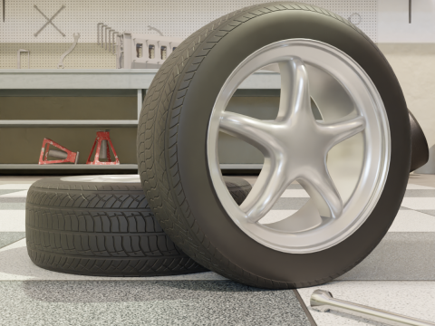 High-Detail Performance Car Wheel for Games Rendering 3Dモデル