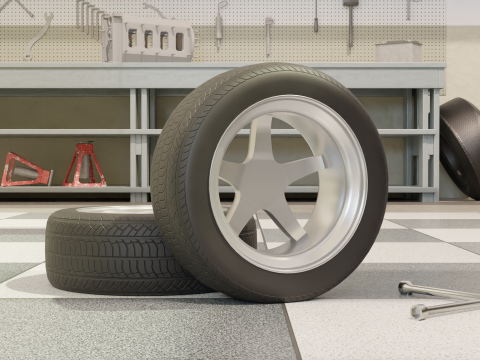 High-Detail Performance Car Wheel for Games Rendering Modelo 3D