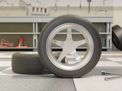 High-Detail Performance Car Wheel for Games Rendering Modelo 3D