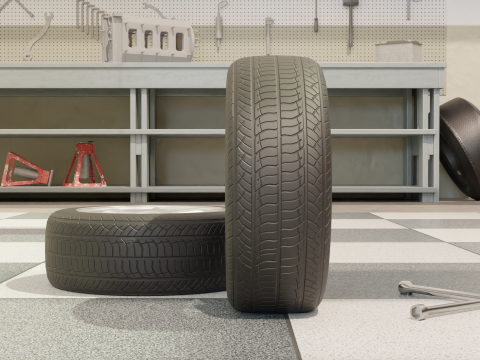 High-Detail Performance Car Wheel for Games Rendering Modelo 3D