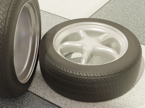 High-Detail Performance Car Wheel for Games Rendering Modelo 3D