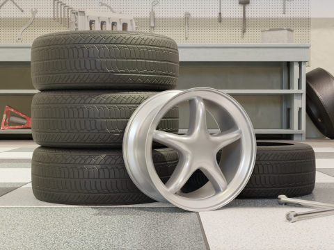 High-Detail Performance Car Wheel for Games Rendering Modelo 3D