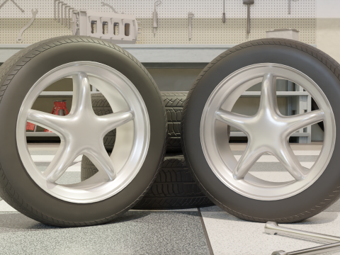High-Detail Performance Car Wheel for Games Rendering Modelo 3D