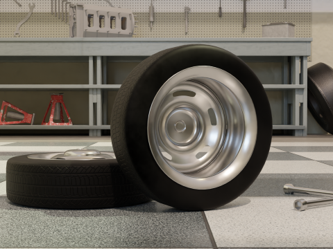 High-Detail Heavy-Duty Wheel for Games Rendering Modèle 3D