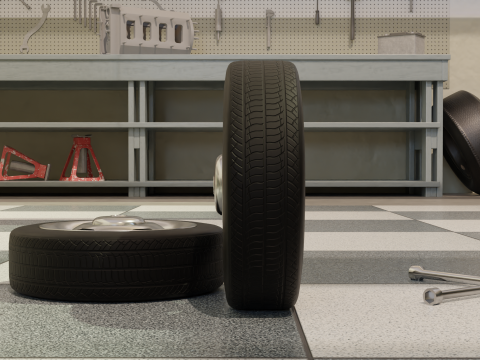 High-Detail Heavy-Duty Wheel for Games Rendering Modèle 3D