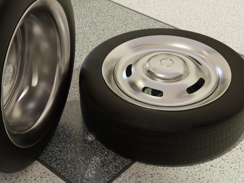 High-Detail Heavy-Duty Wheel for Games Rendering Modèle 3D