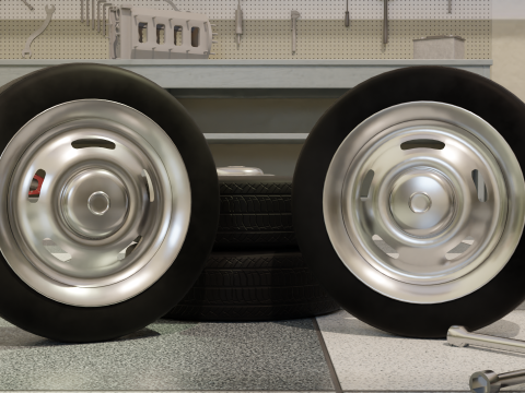 High-Detail Heavy-Duty Wheel for Games Rendering Modèle 3D