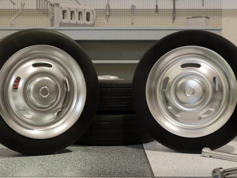 High-Detail Heavy-Duty Wheel for Games Rendering 3D Model