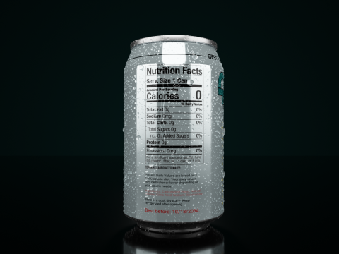 Regular 330ml Beverage Can Open and Closed Tabs with Droplets Modèle 3D
