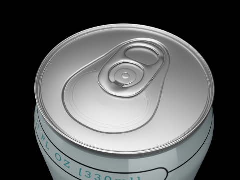 Regular 330ml Beverage Can Open and Closed Tabs with Droplets Modèle 3D