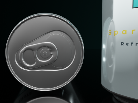 Regular 330ml Beverage Can Open and Closed Tabs with Droplets Modèle 3D
