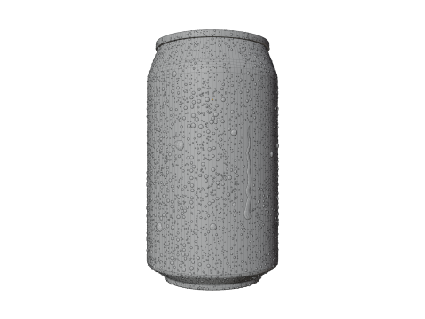 Regular 330ml Beverage Can Open and Closed Tabs with Droplets Modèle 3D