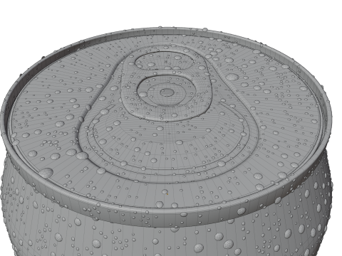 Regular 330ml Beverage Can Open and Closed Tabs with Droplets Modèle 3D