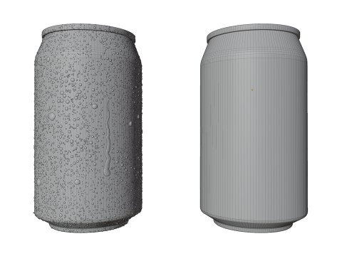 Regular 330ml Beverage Can Open and Closed Tabs with Droplets Modèle 3D