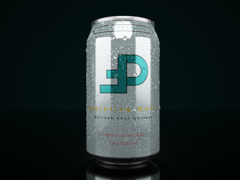 Regular 355ml Beverage Can Open and Closed Tabs with Droplets 3D Модель