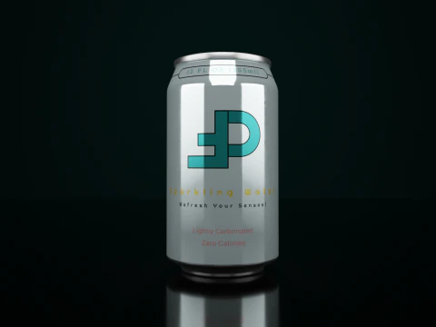 Regular 355ml Beverage Can Open and Closed Tabs with Droplets 3D Model