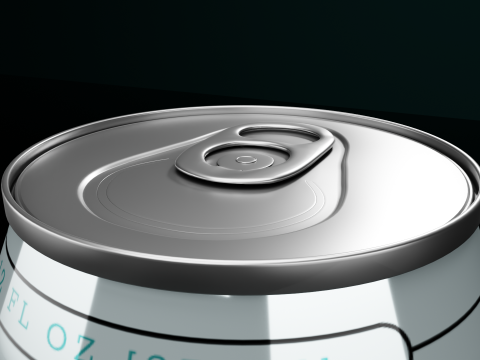 Regular 355ml Beverage Can Open and Closed Tabs with Droplets 3D Модель