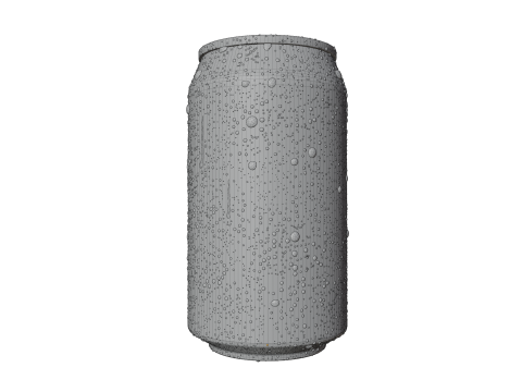 Regular 355ml Beverage Can Open and Closed Tabs with Droplets 3D Модель
